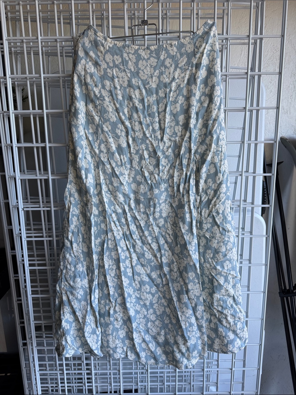 Reformation Blue and White Floral Maxi Skirt
